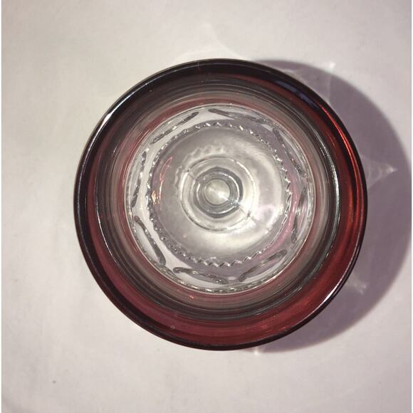Kings Crown Thumbprint Cranberry Goblet- Used- Vintage-‎ Set Of 1 - Picture 6 of 8